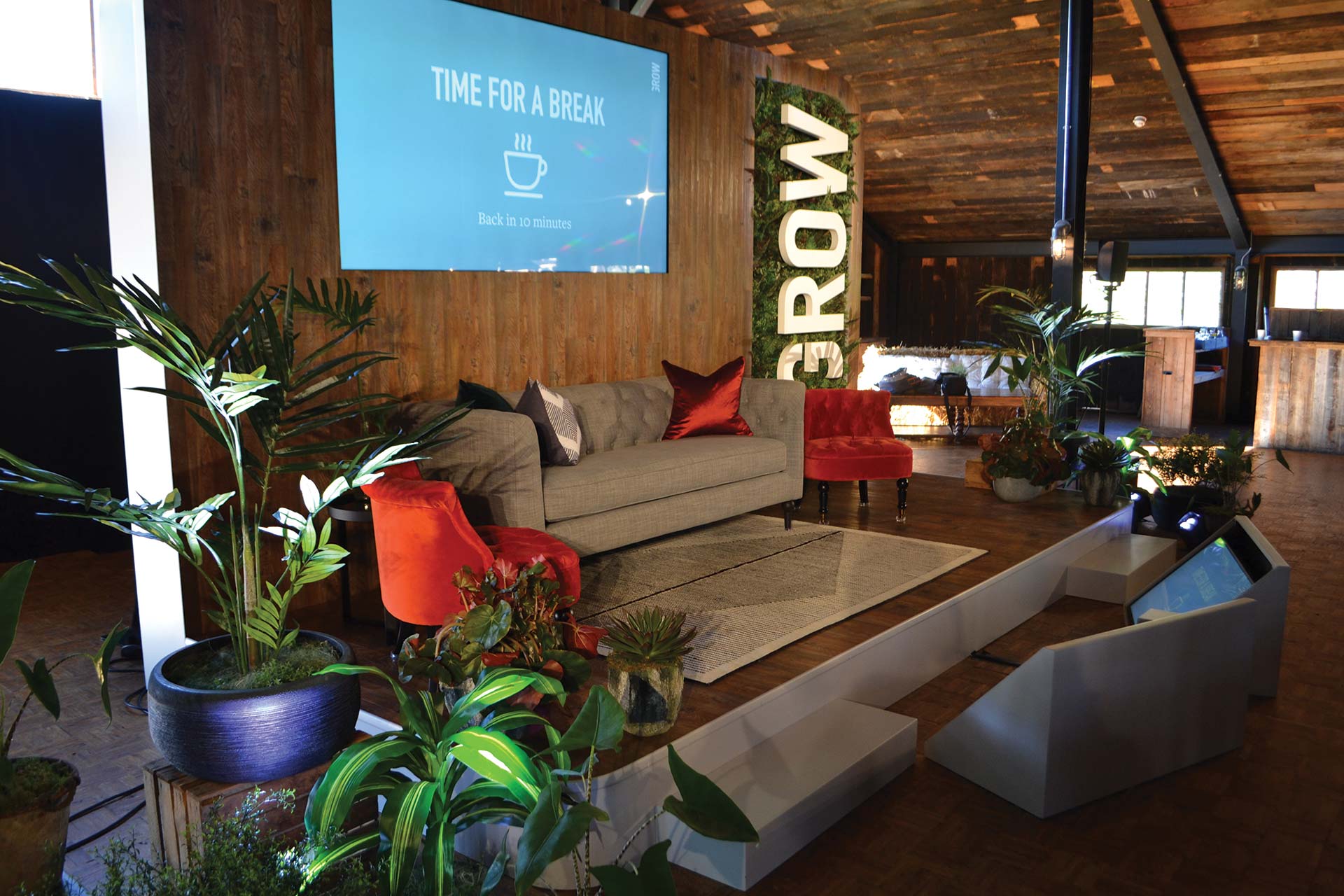Grow by Facebook stage set with luxury vinyl flooring